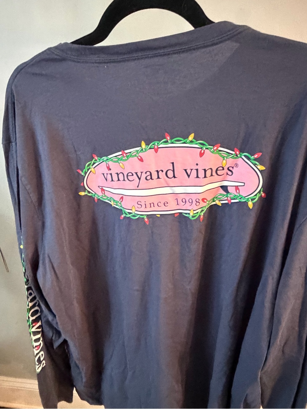 Vineyard Vines Navy Long Sleeve Christmas Pocket Tee size 2XL